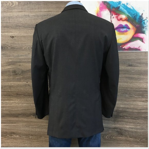 Barcelino Mens Blazer Sport Coat Three Button Casual Jacket Size 46L‎ Wool Suits - Picture 6 of 13